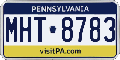PA license plate MHT8783