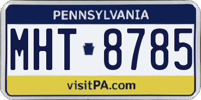 PA license plate MHT8785