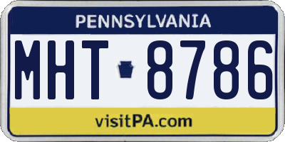 PA license plate MHT8786