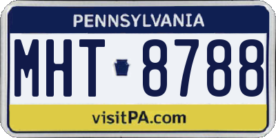 PA license plate MHT8788
