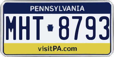 PA license plate MHT8793