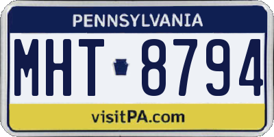 PA license plate MHT8794