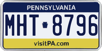 PA license plate MHT8796