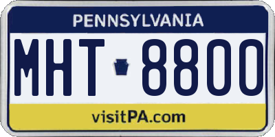 PA license plate MHT8800