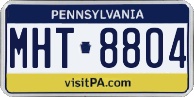 PA license plate MHT8804