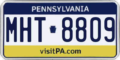 PA license plate MHT8809