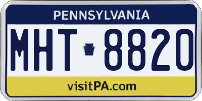 PA license plate MHT8820
