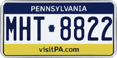 PA license plate MHT8822
