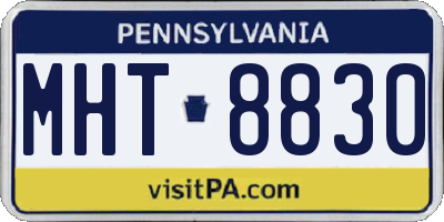PA license plate MHT8830