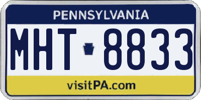 PA license plate MHT8833