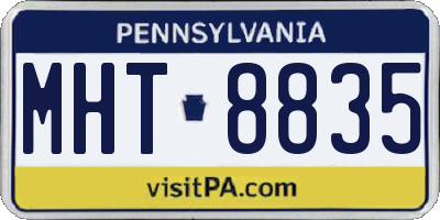 PA license plate MHT8835