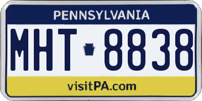 PA license plate MHT8838