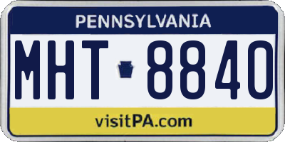 PA license plate MHT8840