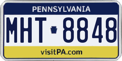PA license plate MHT8848