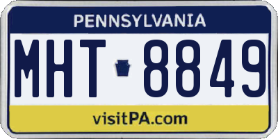 PA license plate MHT8849