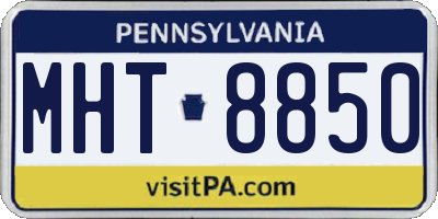PA license plate MHT8850