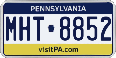 PA license plate MHT8852