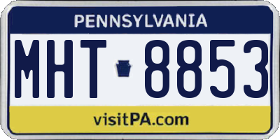 PA license plate MHT8853