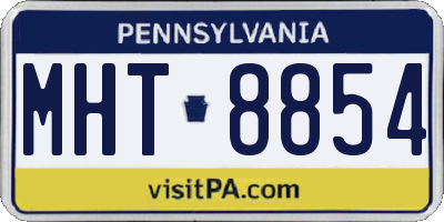 PA license plate MHT8854