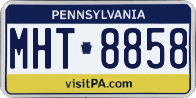 PA license plate MHT8858