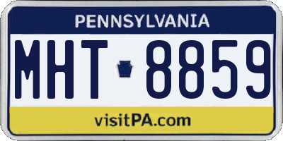 PA license plate MHT8859