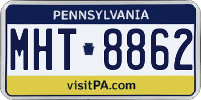 PA license plate MHT8862