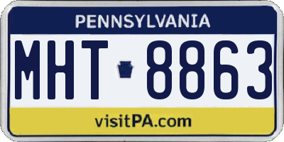 PA license plate MHT8863