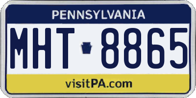 PA license plate MHT8865
