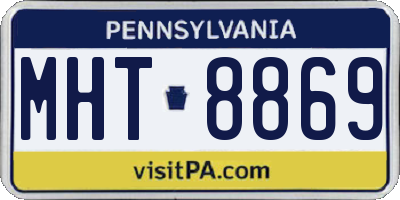 PA license plate MHT8869