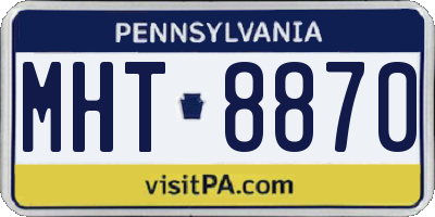 PA license plate MHT8870