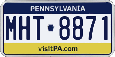 PA license plate MHT8871