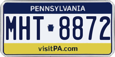 PA license plate MHT8872