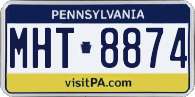 PA license plate MHT8874