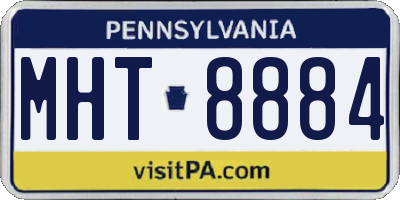 PA license plate MHT8884