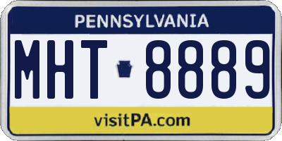 PA license plate MHT8889