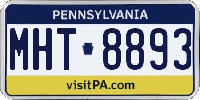 PA license plate MHT8893