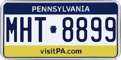PA license plate MHT8899