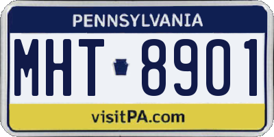 PA license plate MHT8901