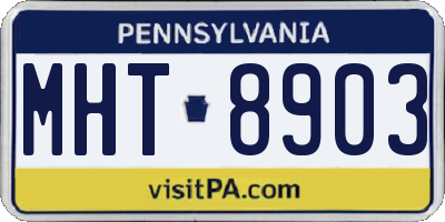 PA license plate MHT8903