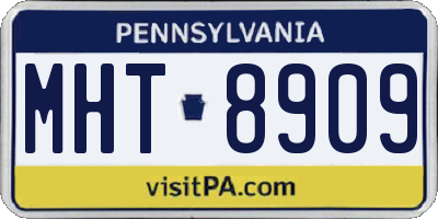 PA license plate MHT8909