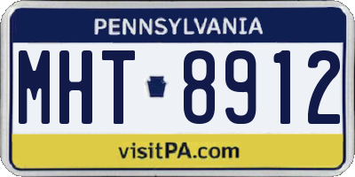 PA license plate MHT8912