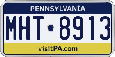 PA license plate MHT8913