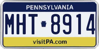 PA license plate MHT8914