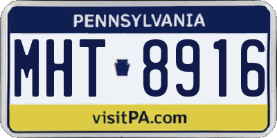 PA license plate MHT8916