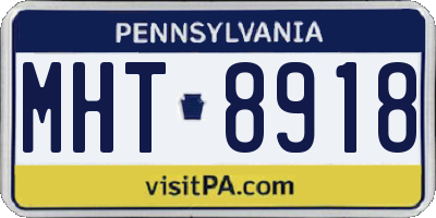 PA license plate MHT8918