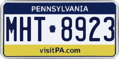 PA license plate MHT8923