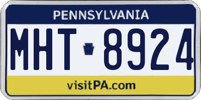 PA license plate MHT8924