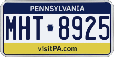 PA license plate MHT8925