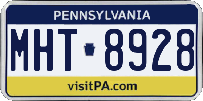 PA license plate MHT8928