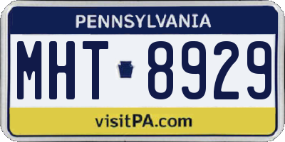PA license plate MHT8929